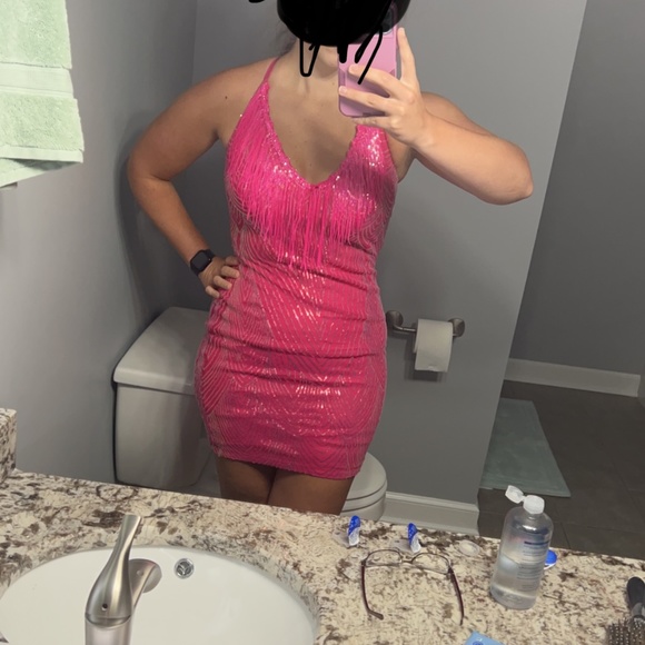 Dresses | Fun Nye Bachelorette Pink Sequin Dress | Poshmark